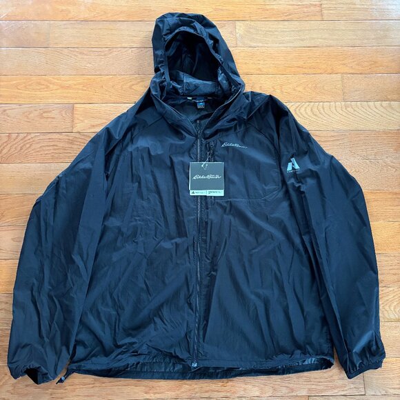 NWT Eddie Bauer Jacket Mens XL Uplift‎ Windshell First Ascent Storm Repell Black - Picture 1 of 7